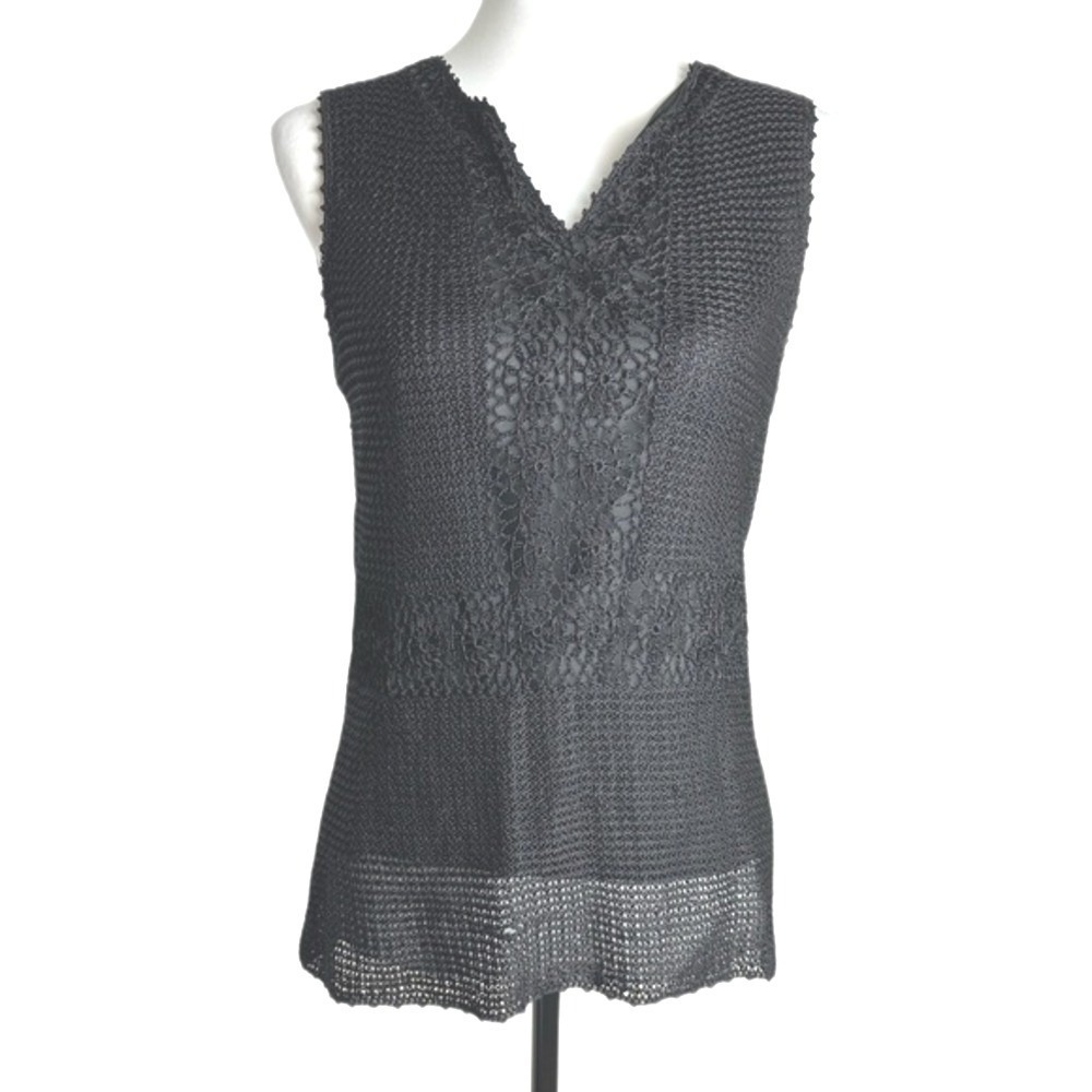Axcess by Liz Claiborne Black Sheer Mesh Tank Top‎